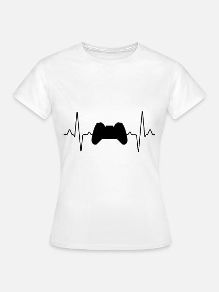 gaming Herzschlag - Frauen T-Shirt - Weiß