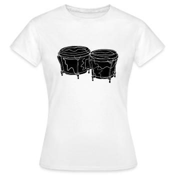 Bongos Trommeln - Frauen T-Shirt - Weiß - Vorne - AI Model Female 172 dark (172cm)