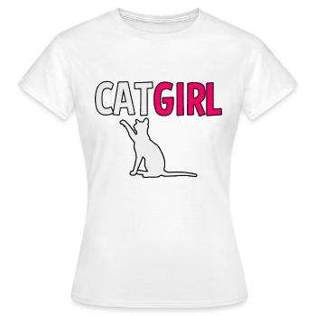 Cat girl cat lady - Women's T-Shirt - white - Front - AI Model Female 172 dark (172cm)