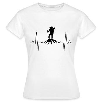 Wandern Gipfel Herzschlag - Frauen T-Shirt - Weiß - Vorne - AI Model Female 172 dark (172cm)