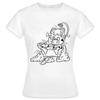 Vache dans la baignoire - T-shirt Femme - blanc - Devant - AI Model Female 172 dark (172cm)