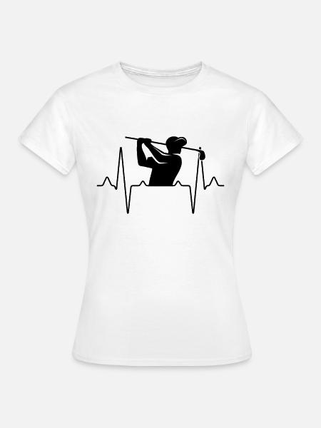 Golf Golfer Herzschlag - Frauen T-Shirt - Weiß