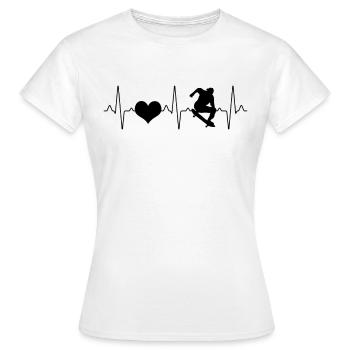 Skating Skating Heartbeat - Women's T-Shirt - white - Front - AI Model Female 172 dark (172cm)