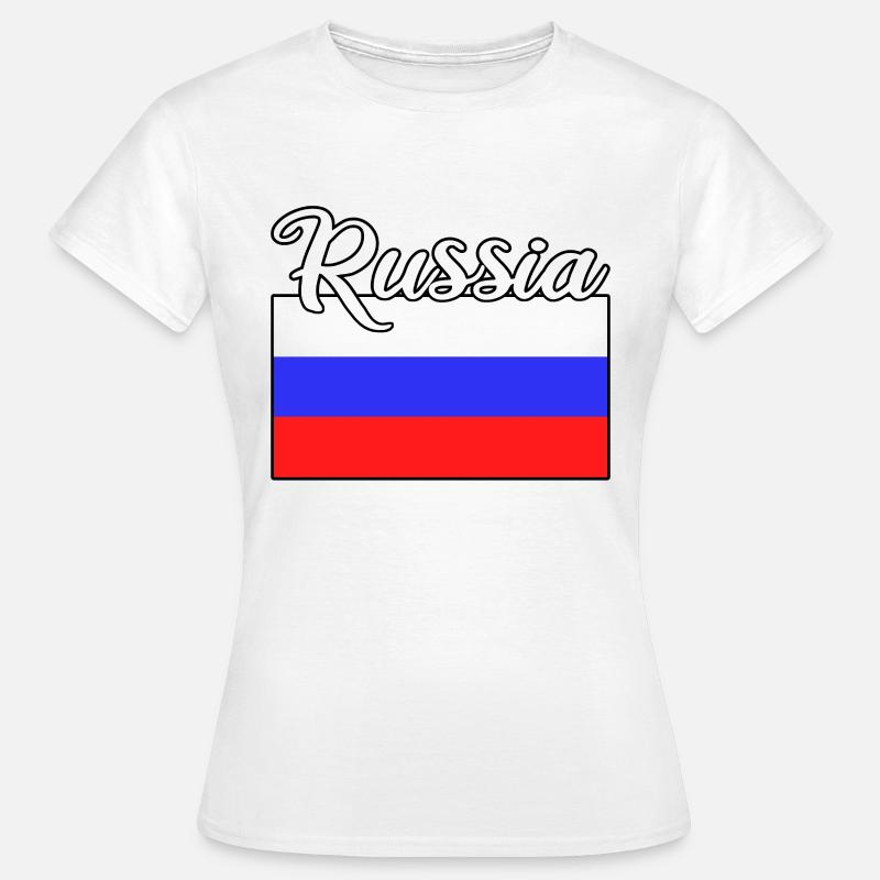 Russie Russie Drapeau - T-shirt Femme - blanc
