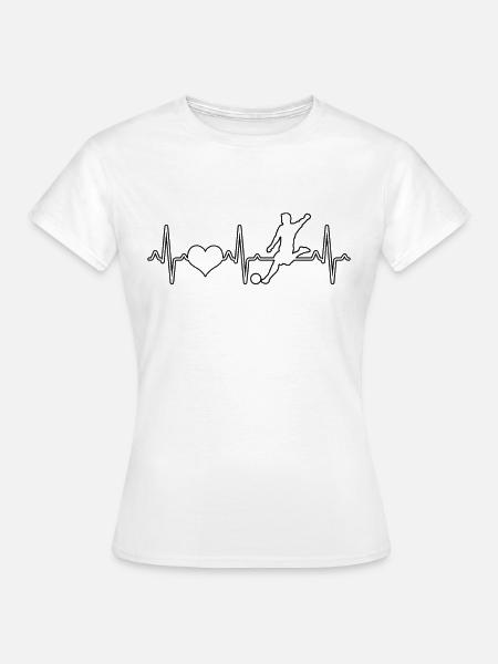 Fußball Herzschlag - Frauen T-Shirt - Weiß