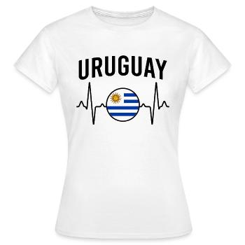 Uruguay Heartbeat - T-shirt Femme - blanc - Devant - AI Model Female 172 dark (172cm)