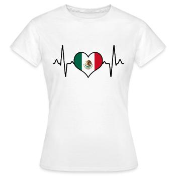 Mexique Mexique Heartbeat - T-shirt Femme - blanc - Devant - AI Model Female 172 dark (172cm)