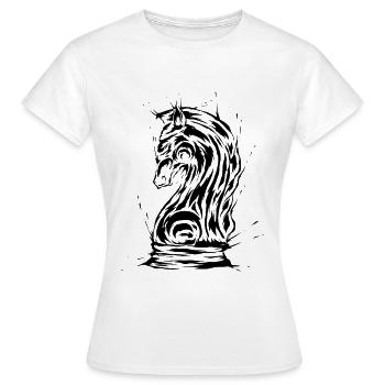 Pièce d’échecs Springer - T-shirt Femme - blanc - Devant - AI Model Female 172 dark (172cm)