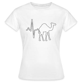 Dromedar Herzschlag - Frauen T-Shirt - Weiß - Vorne - AI Model Female 172 dark (172cm)