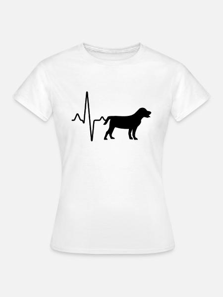 Hund Herzschlag - Frauen T-Shirt - Weiß