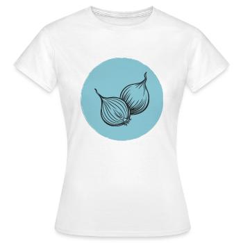 Zwiebel - Frauen T-Shirt - Weiß - Vorne - AI Model Female 172 dark (172cm)
