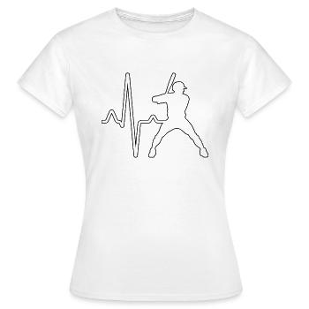 Battement de cœur de baseball - T-shirt Femme - blanc - Devant - AI Model Female 172 dark (172cm)