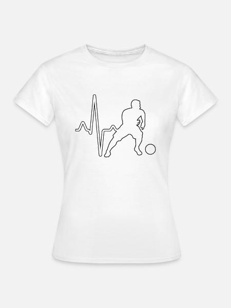Fußball Herzschlag - Frauen T-Shirt - Weiß