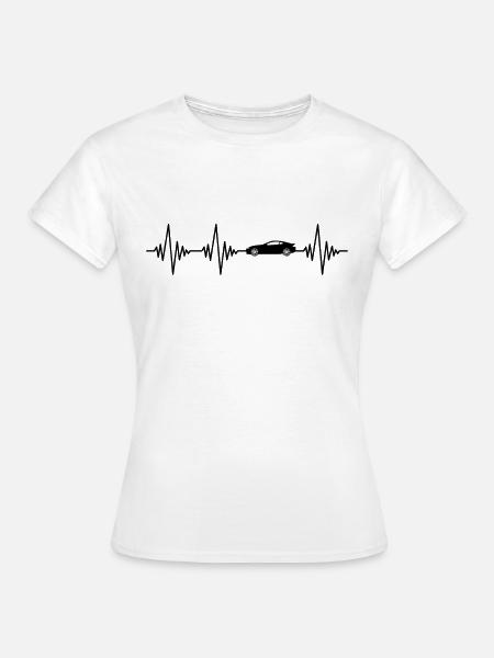 Auto Herzschlag - Frauen T-Shirt - Weiß