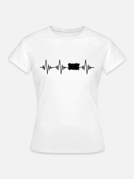 Puzzel Herzschlag - Frauen T-Shirt - Weiß