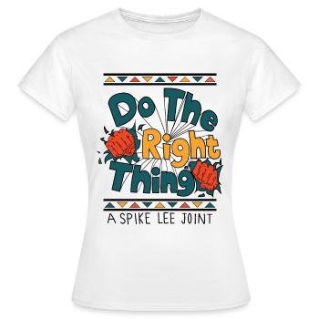 Mach das Richtige Ein Spike Lee Joint Sweatshirt - Frauen T-Shirt - Weiß - Vorne - AI Model Female 172 dark (172cm)