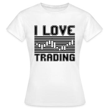 J’adore trader - T-shirt Femme - blanc - Devant - AI Model Female 172 dark (172cm)