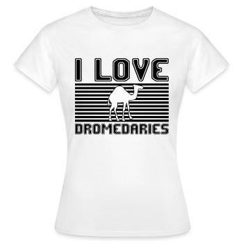 J’adore les dromadaires - T-shirt Femme - blanc - Devant - AI Model Female 172 dark (172cm)