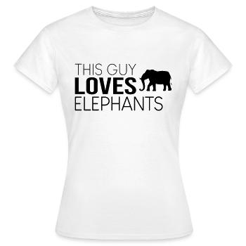 Ce type aime les éléphants - T-shirt Femme - blanc - Devant - AI Model Female 172 dark (172cm)