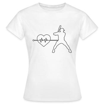 Battements de cœur de baseball - T-shirt Femme - blanc - Devant - AI Model Female 172 dark (172cm)