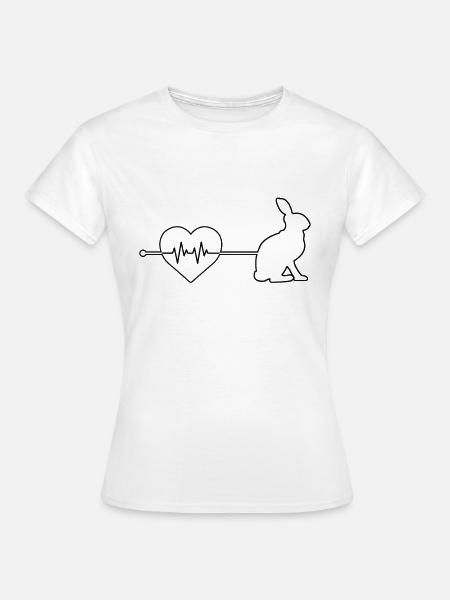 Hase Herzschlag - Frauen T-Shirt - Weiß