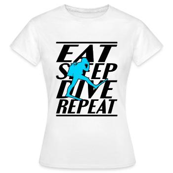 Alimentation Sommeil Plongée - T-shirt Femme - blanc - Devant - AI Model Female 172 dark (172cm)