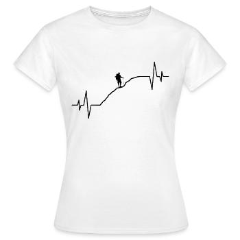Wandern Wanderer Herzschlag - Frauen T-Shirt - Weiß - Vorne - AI Model Female 172 dark (172cm)