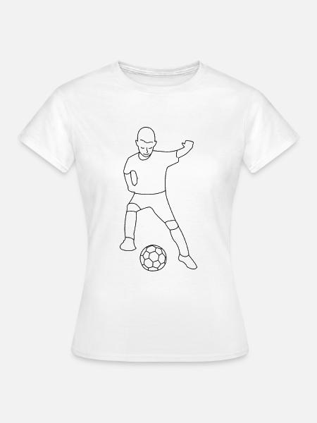 Fußball Junge gezeichnet - Frauen T-Shirt - Weiß