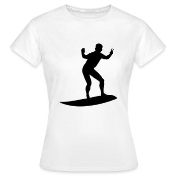Surfer Silhouette - Women's T-Shirt - white - Front - AI Model Female 172 dark (172cm)
