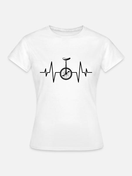 Einrad Herzschlag - Frauen T-Shirt - Weiß