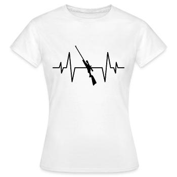 Hunting Rifle Heartbeat - Women's T-Shirt - white - Front - AI Model Female 172 dark (172cm)