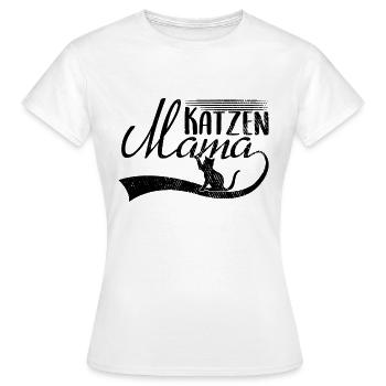 Katzen Mama - Frauen T-Shirt - Weiß - Vorne - AI Model Female 172 dark (172cm)