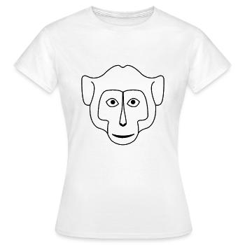 Affe Affengesicht Zeichnung - Frauen T-Shirt - Weiß - Vorne - AI Model Female 172 dark (172cm)
