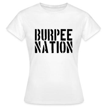 Burpee Nation - Women's T-Shirt - white - Front - AI Model Female 172 dark (172cm)