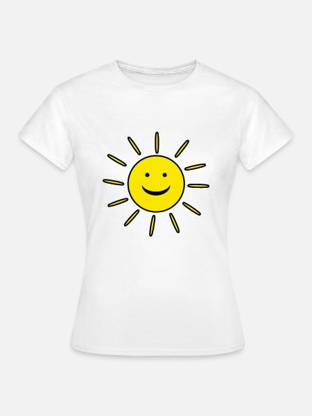 Sonne gute Laune - Dame-T-shirt - hvid