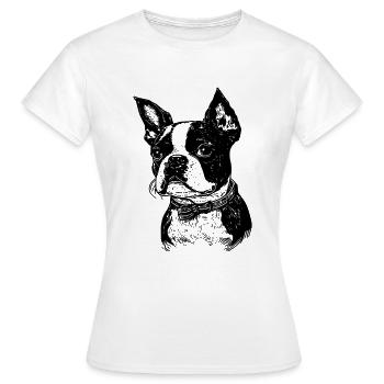 Boston Terrier - Frauen T-Shirt - Weiß - Vorne - AI Model Female 172 dark (172cm)
