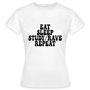 Studieren und Raven - Frauen T-Shirt - Weiß - Vorne - AI Model Female 172 dark (172cm)