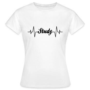Studieren Herzschlag - Frauen T-Shirt - Weiß - Vorne - AI Model Female 172 dark (172cm)