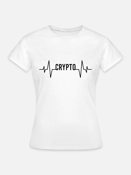 Krypto Kryptowährung Herzschlag - Frauen T-Shirt - Weiß