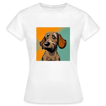 Dog in comic style - Women's T-Shirt - white - Front - AI Model Female 172 dark (172cm)