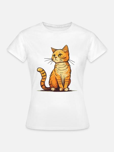 Katze im comic style - Frauen T-Shirt - Weiß