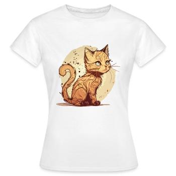 Cat in comic style - Women's T-Shirt - white - Front - AI Model Female 172 dark (172cm)