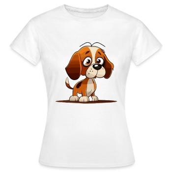 Dog in comic style - Women's T-Shirt - white - Front - AI Model Female 172 dark (172cm)