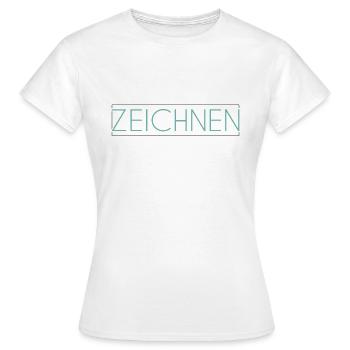 Zeichnen Schriftzug - Frauen T-Shirt - Weiß - Vorne - AI Model Female 172 dark (172cm)