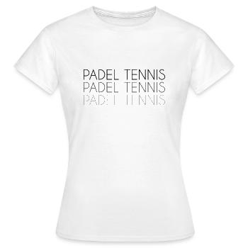 Paddel Tennis Schriftzug - Frauen T-Shirt - Weiß - Vorne - AI Model Female 172 dark (172cm)