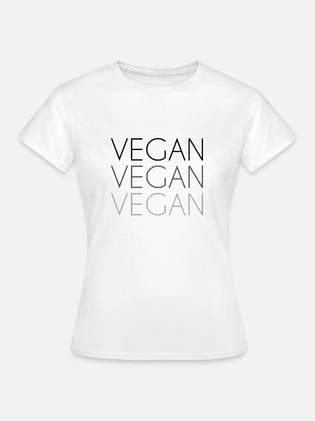 Vegan Schriftzug - Frauen T-Shirt - Weiß