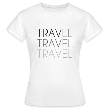 travel Travel lettering - Women's T-Shirt - white - Front - AI Model Female 172 dark (172cm)