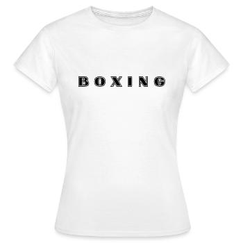 Boxen Schriftzug - Frauen T-Shirt - Weiß - Vorne - AI Model Female 172 dark (172cm)
