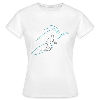 Surfer comic style - Women's T-Shirt - white - Front - AI Model Female 172 dark (172cm)