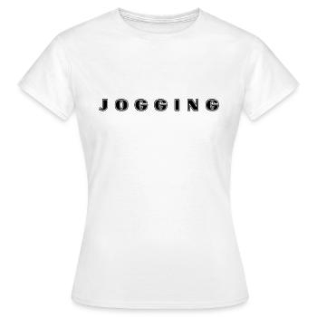 Joggen Schriftzug - Frauen T-Shirt - Weiß - Vorne - AI Model Female 172 dark (172cm)
